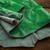 green tie dye sheepskin leather