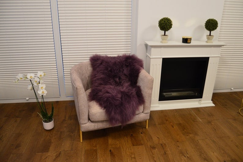 plum sheepskin pelt