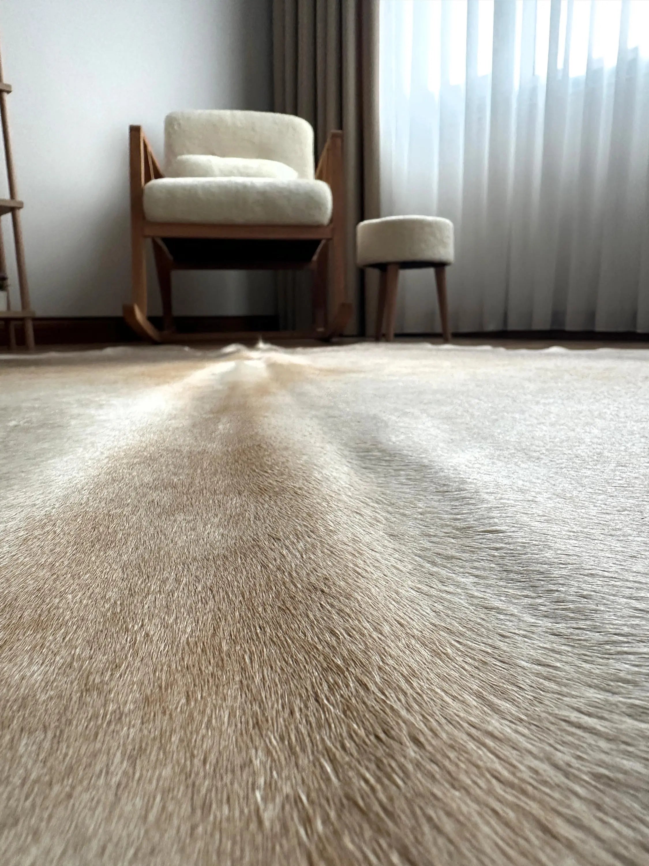 Metallic Gold Cowhide Rug Genuine Leather Luxury