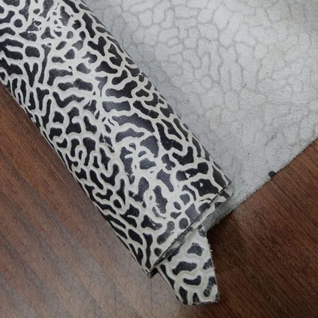 Floral print chrome-tanned cowhide leather – soft printed leather for shoes, wallets, and crafts