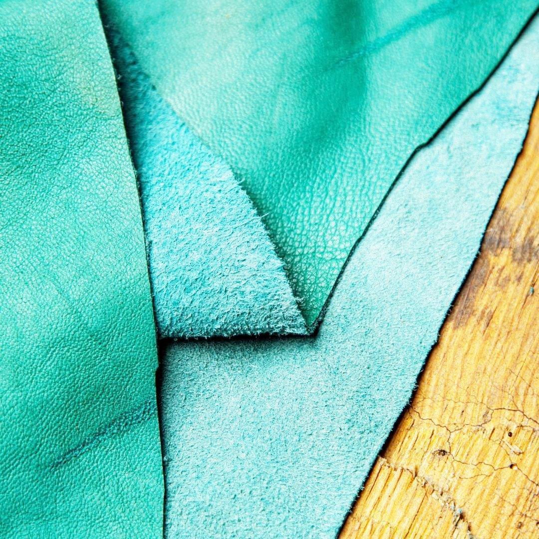 green high shine leather