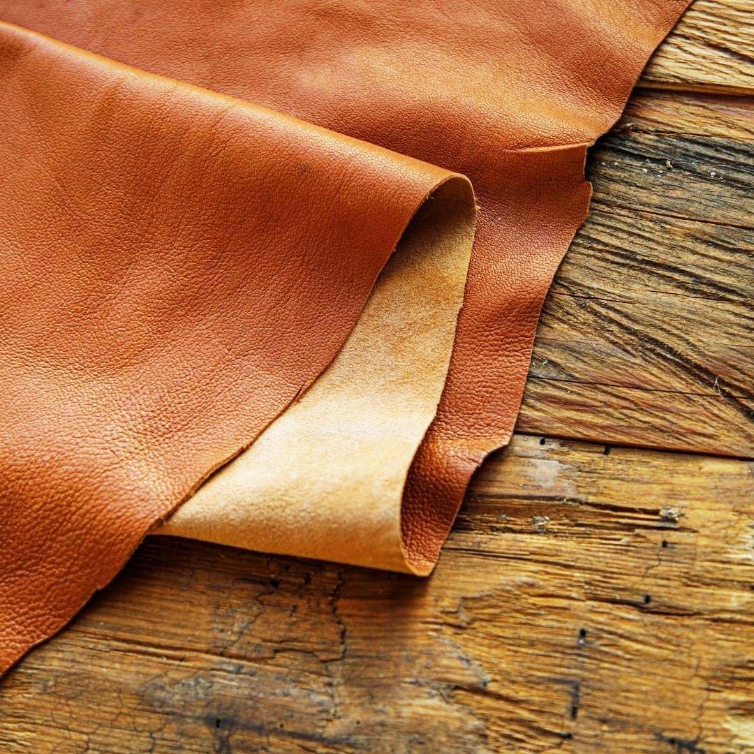 high shine brown leather