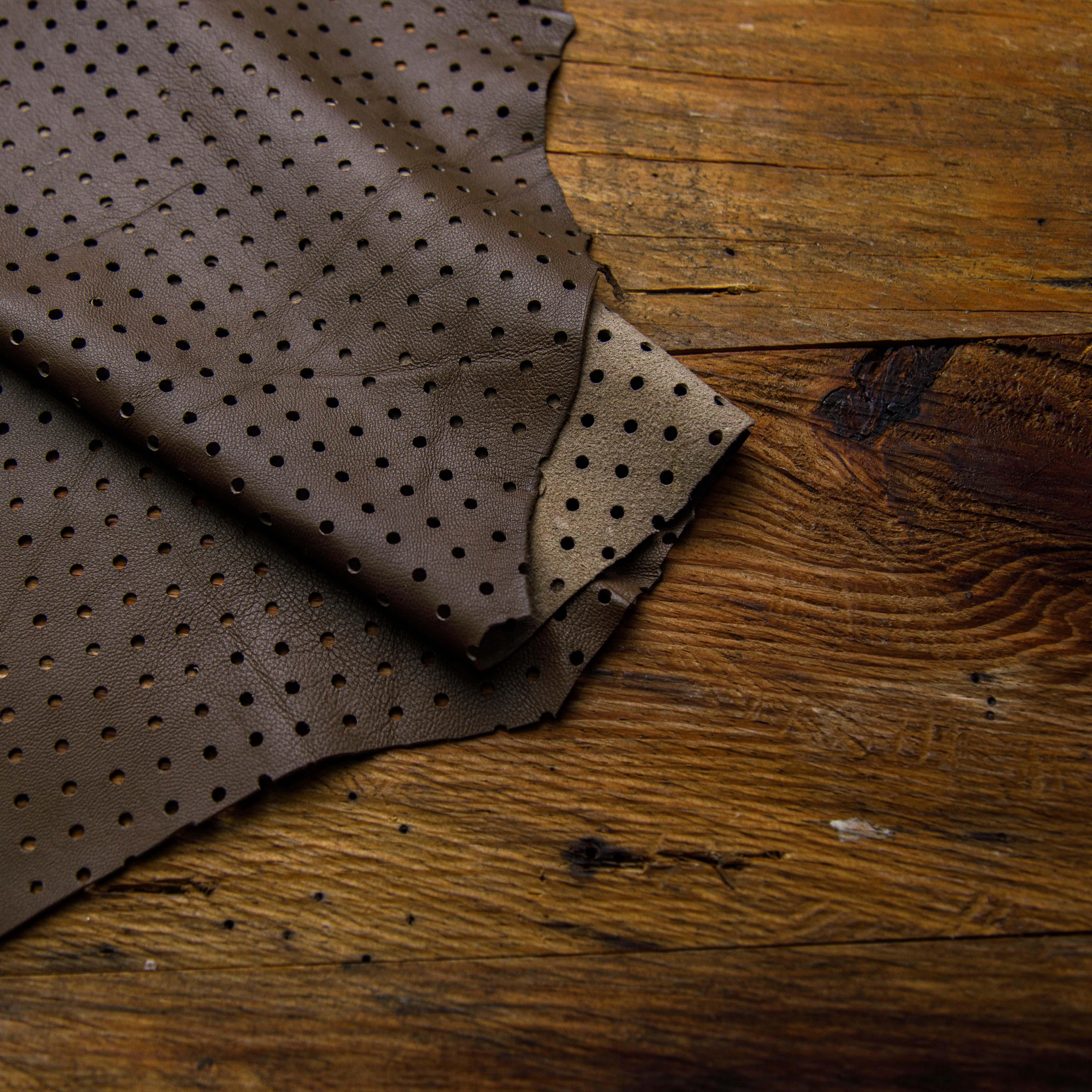 perforated leather brown