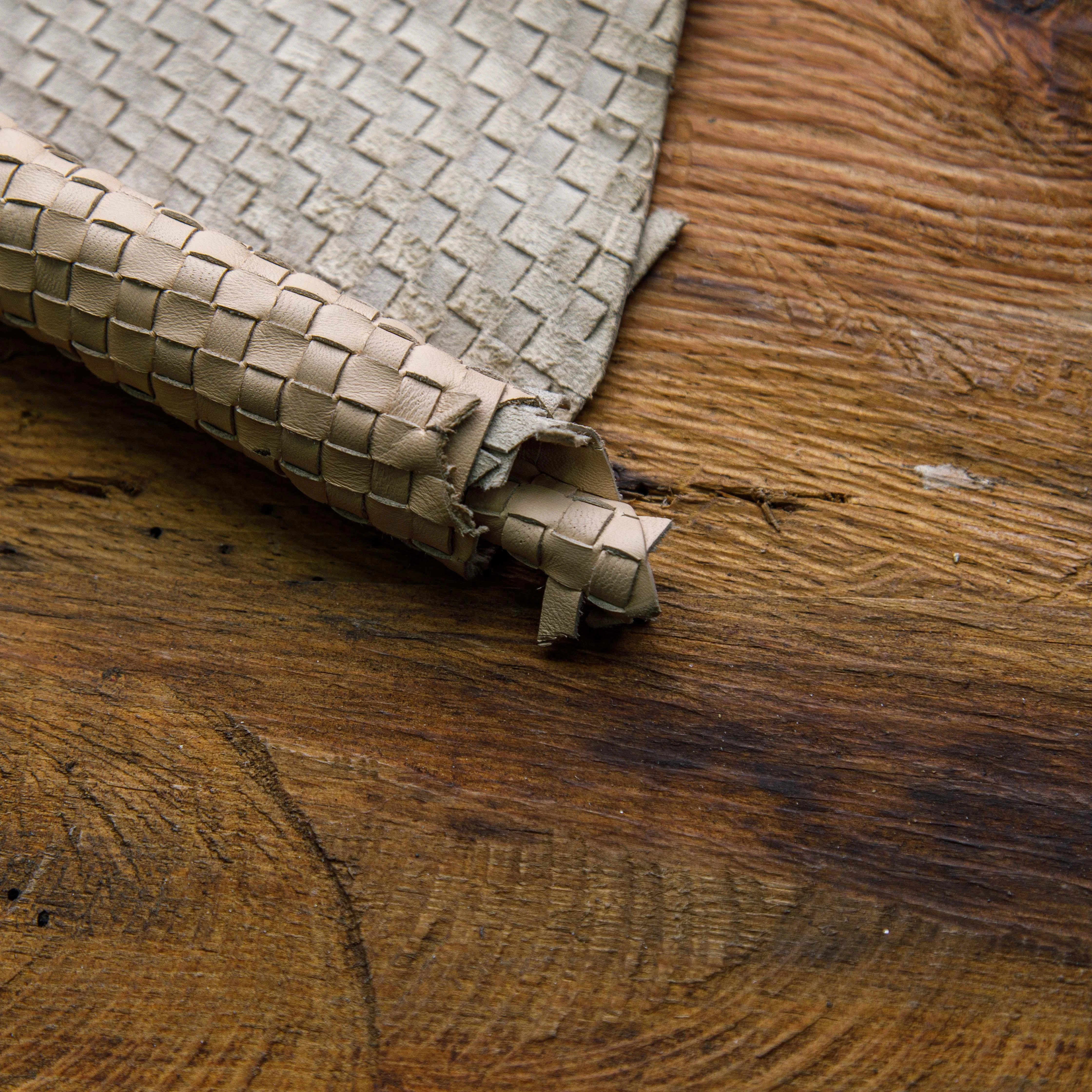 Light Beige woven leather