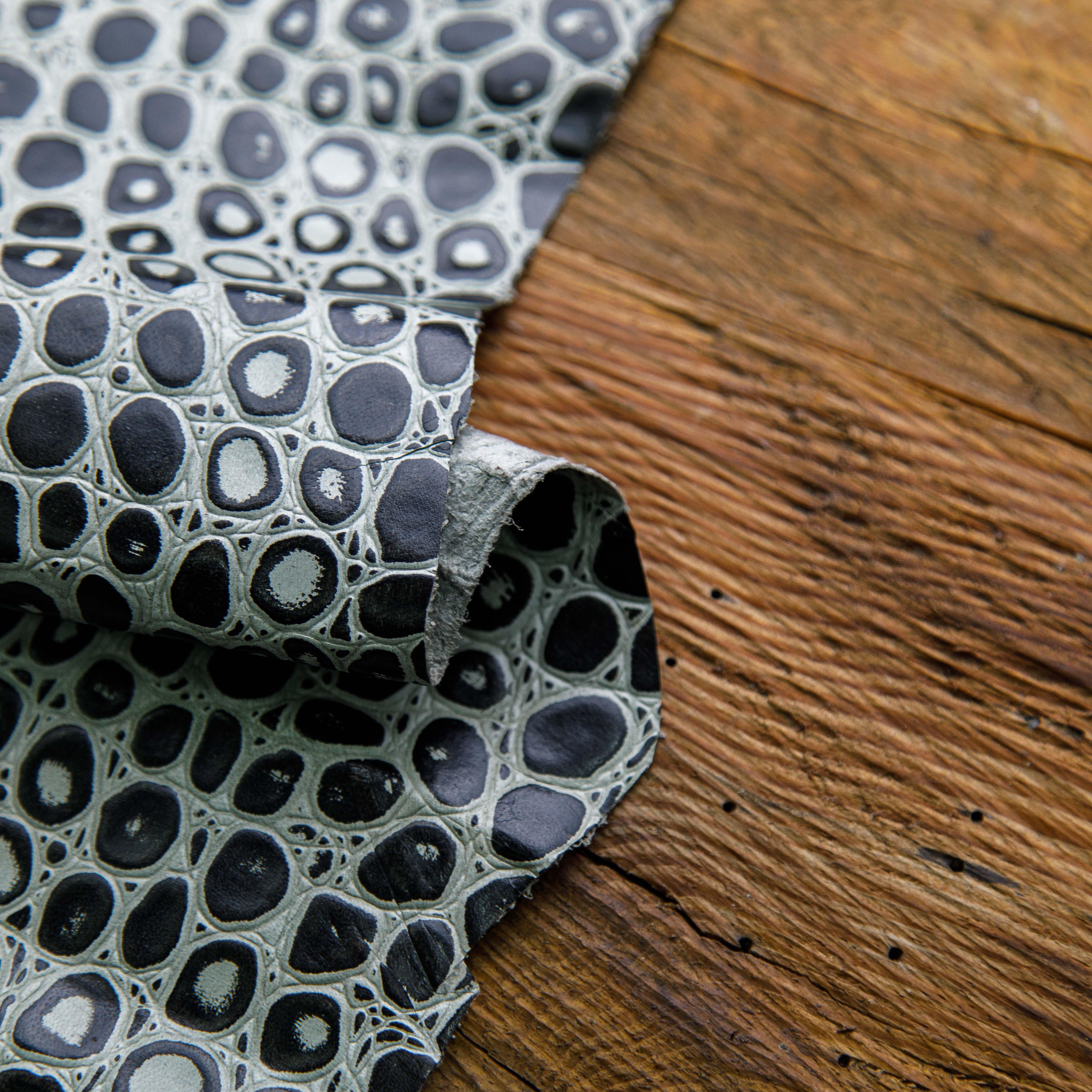 croc embossed leather