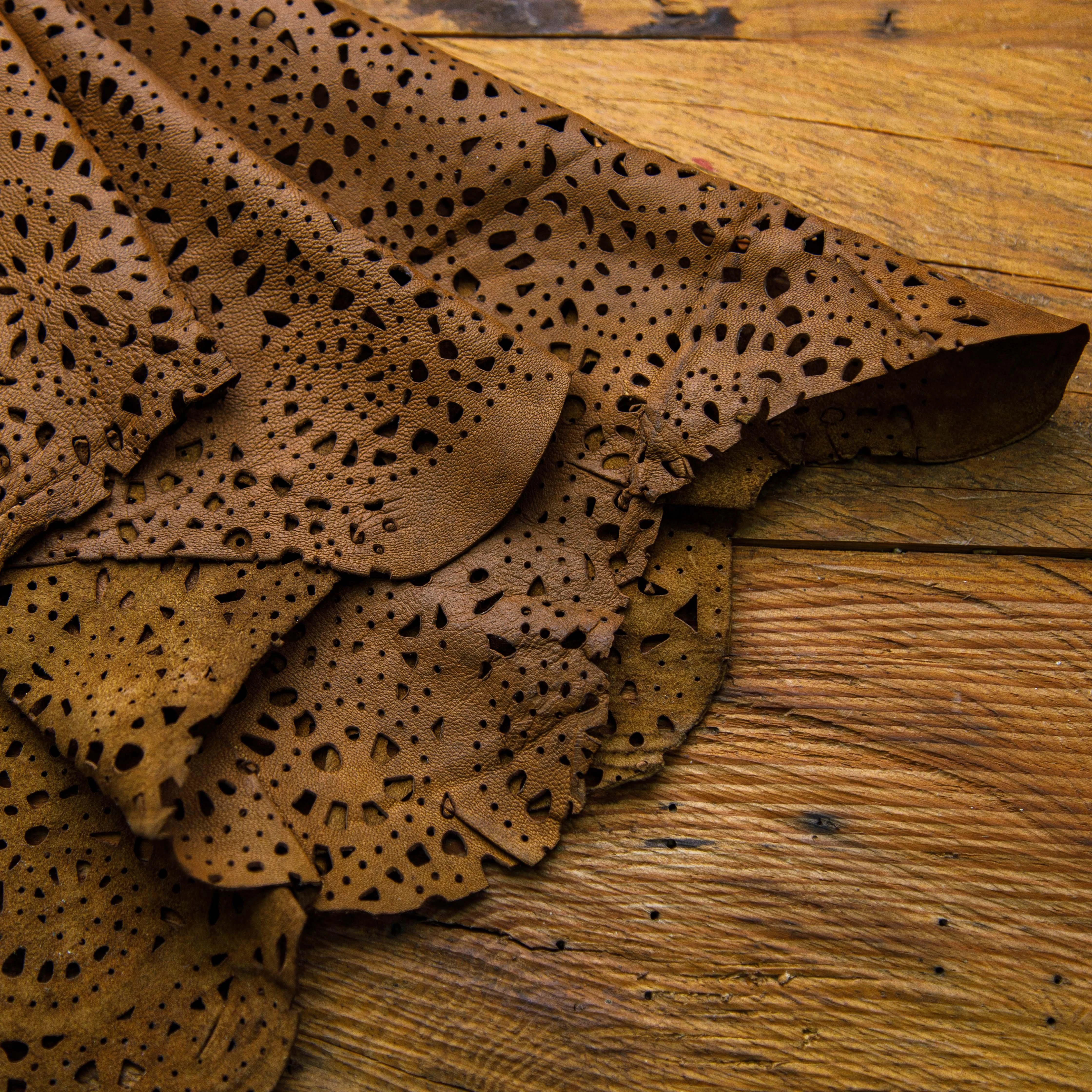 Chocolate Brown laser cut leather