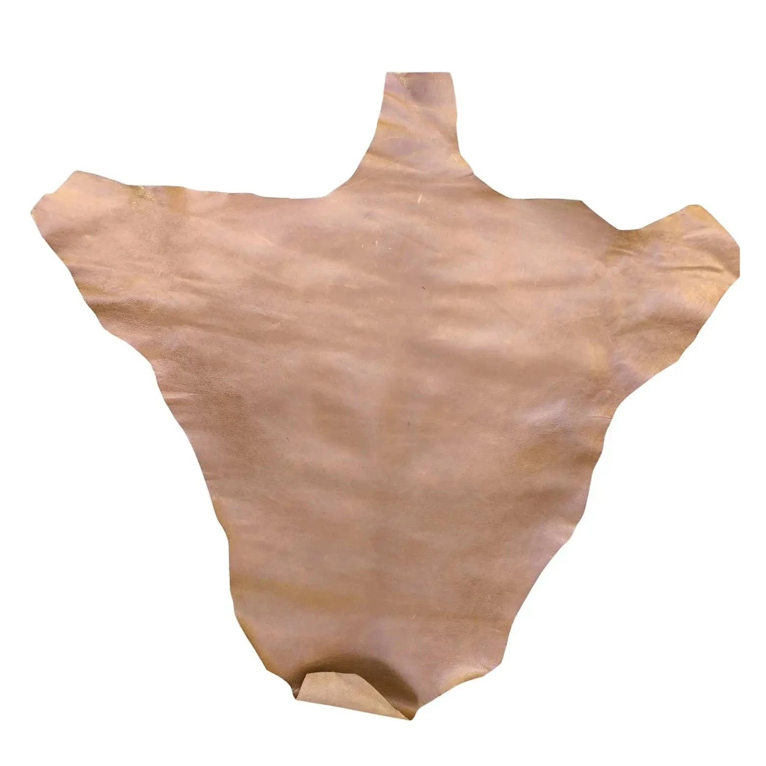 Brown leather kangaroo hide on a white background