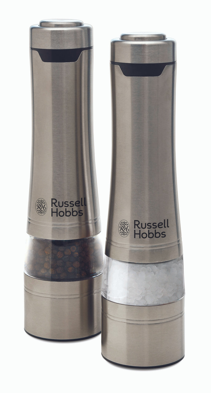 Russell Hobbs Electric Salt & Pepper Mills Set of 2 Grinders, Black