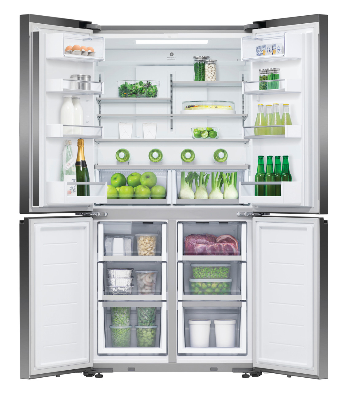 Fisher & Paykel 538L Quad Door Ice & Water Refrigerator, Black