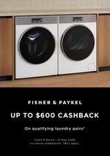 Fisher & Paykel Laundry Cashback up to $600