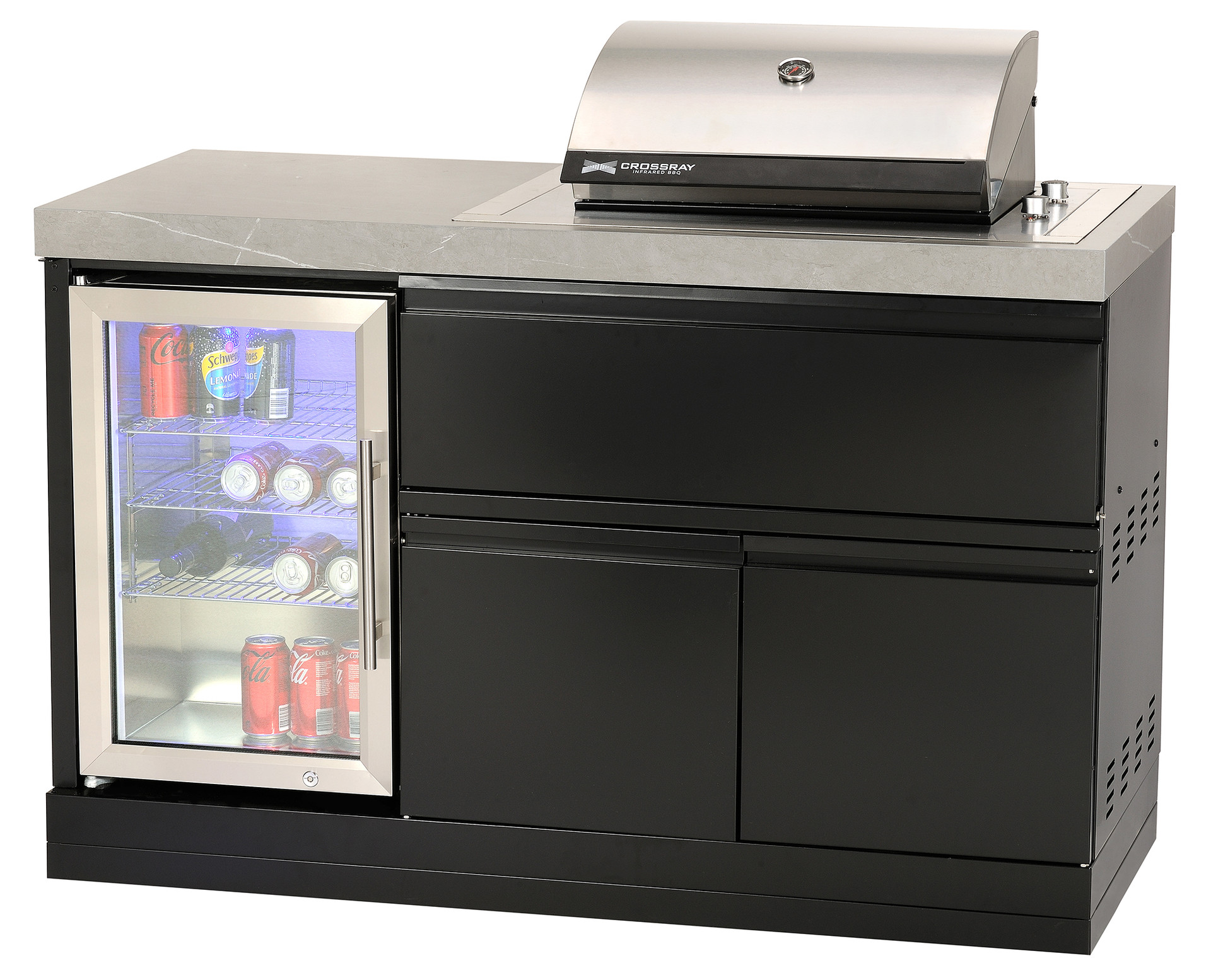 Crossray Mini Outdoor Kitchen with Electric BBQ and Fridge Compact