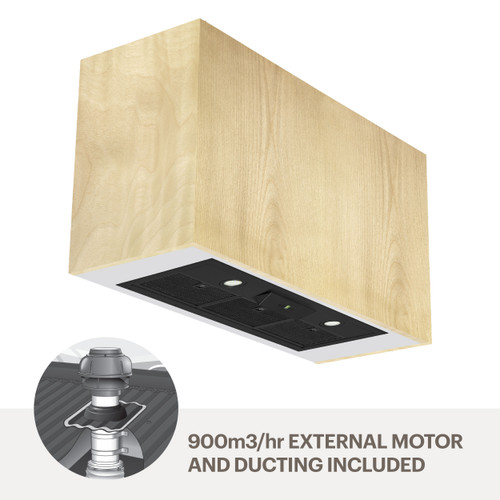 Amore UMLUCIA6B-M9 Lucia Black 600mm Undermount Rangehood with External Motor