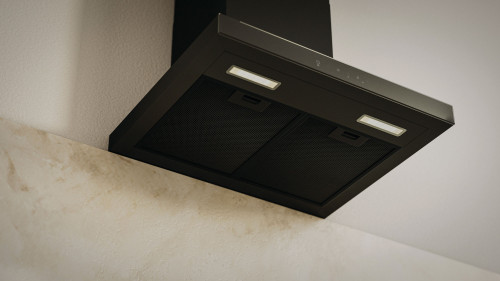 Haier HC60BMB2 60cm Wall Canopy Rangehood – 700m³/h, WiFi & Hood to Hob