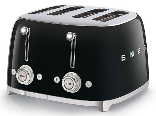 Smeg TSF03BLAU 50's Style 4 Slot Toaster Black