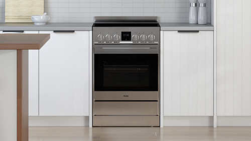 Haier HOR60S11CESX2 60cm Freestanding Oven with Ceramic Cooktop | Air Fry | Steam Assist
