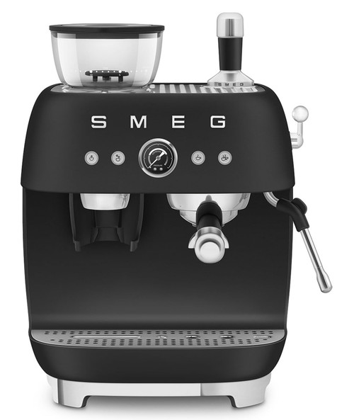 Smeg 50's Style Espresso Coffee Machine with Grinder Black