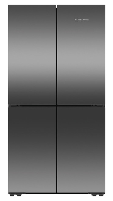 Fisher & Paykel 627L Series 7 Quad Door Ice & Water Refrigerator Black Stainless Steel