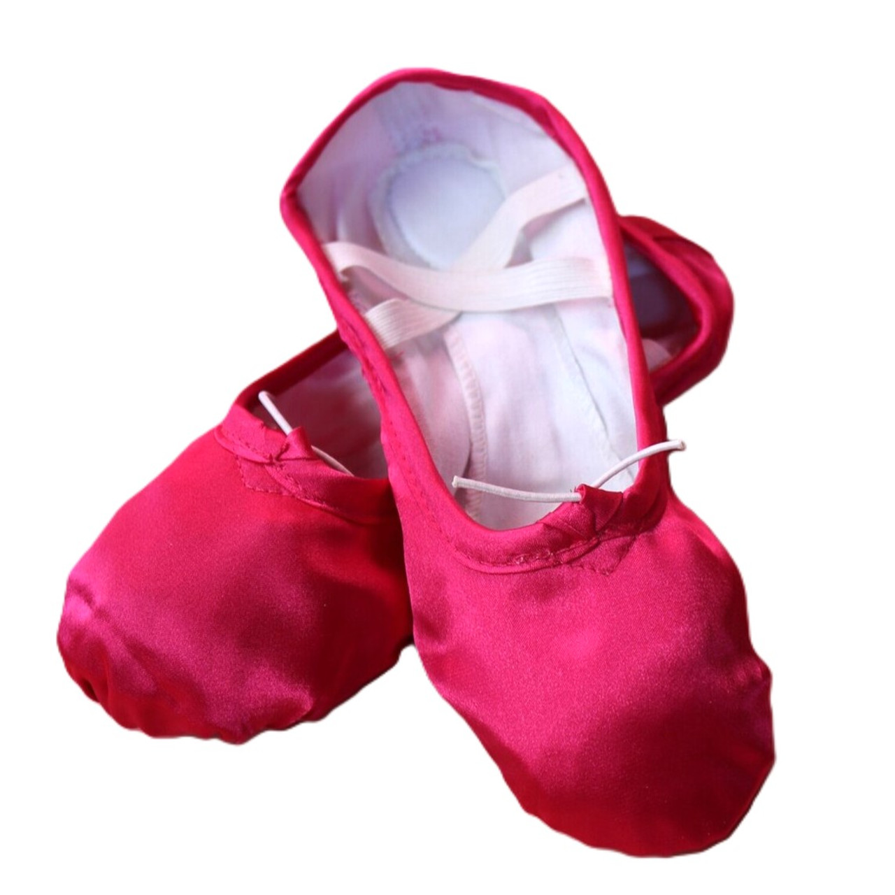 Green Satin Split Sole Ballet Shoes