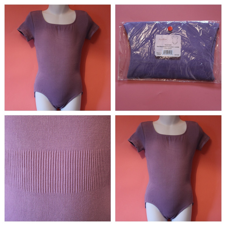 Revolution Short Sleeved Scooped Front Childs Leotard 3009 In Lavender