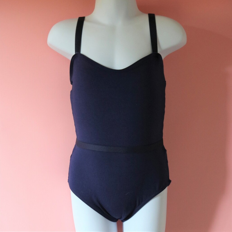 Tappers & Pointers Navy MAJOR Cotton Lycra Camisole Leotard WITH BELT