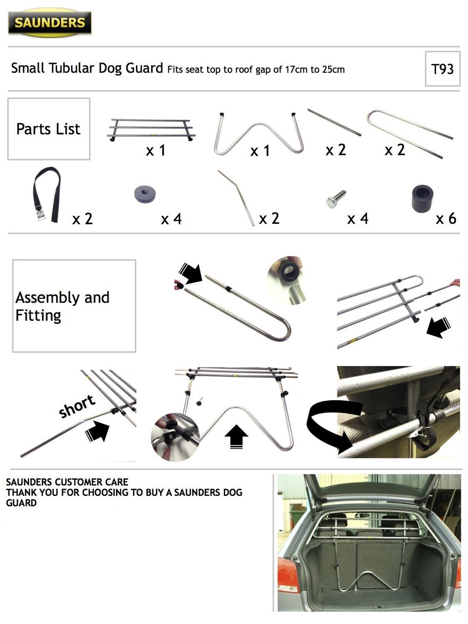 Saunders T93 Dog Guard For Nissan Juke 2010 onwards