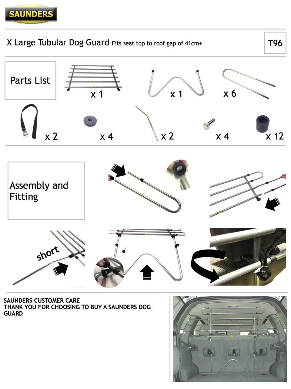 Saunders T96 Dog Guard For Mercedes-Benz M Class 1998 - 2005