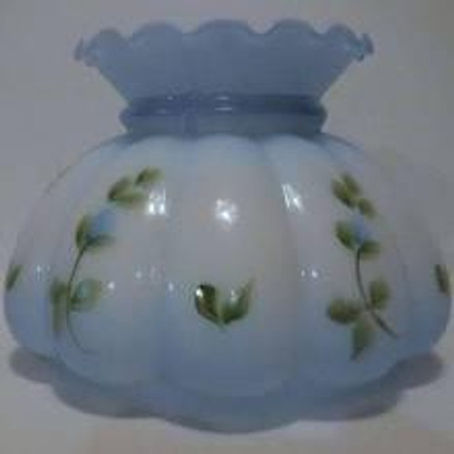 39636 White Mellon Hand Painted Floral Student Shade