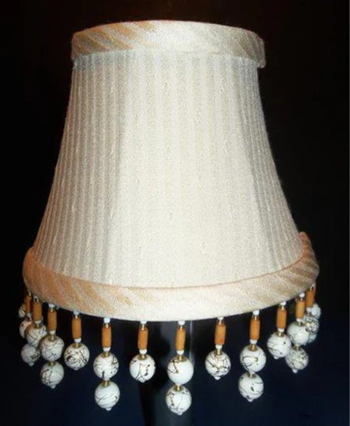Cream Pin Stripe Beaded Chandelier Cream Pin Stripe Beaded Chandelier