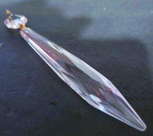 36361 Crystal Prism With Brass Pin. Height Includes Jewel - 5 36361 Crystal Prism With Brass Pin. Height Includes Jewel - 5