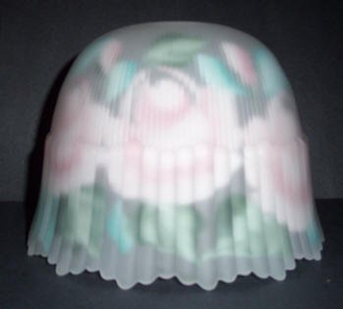 65213 Reverse Painted Pink Roses Lamp Shades