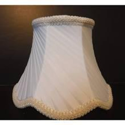 Pleated White Silk Chandelier Shade