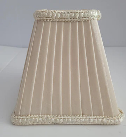 Square Beige Pleated Clip-On Shade Square Beige Pleated Clip-On Shade