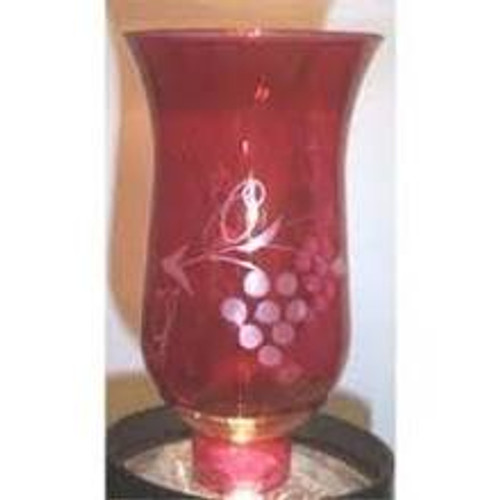 61333 Grape Hand Cut Cranberry Glass