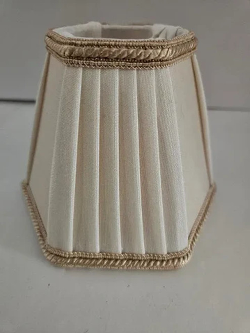 Pleated Chandelier with Gold Trim