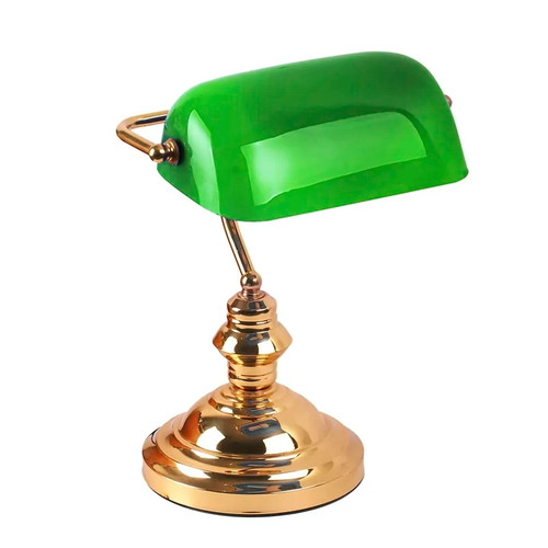 Green Bankers Lamp Glass Shade