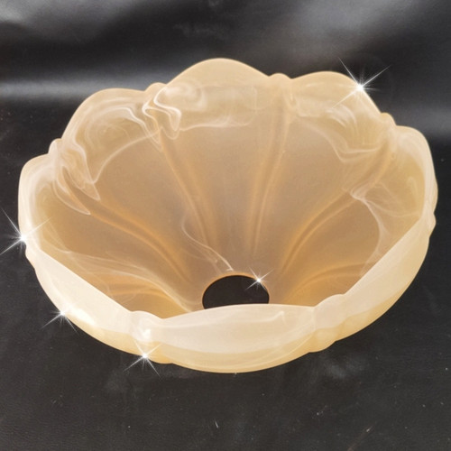 Elegant Artistic Glass Lampshade - Warm Ripple Design, Intricate Detailing, No Electricity Required - Adds a Soft Glow to Your Home Decor, Light Decor