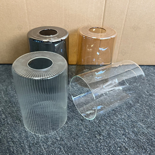 cylindrical transparent/amber/Smoke gray glass lampshade E27/E26 replaces pendant lights, wall lights, and vanity lights