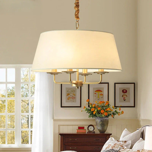 Modern Ceiling Chandeliers Stylish Simplicity Nordic Fabric Lampshade Living Room Dining Bedroom Home Decor Lightings Led Lights