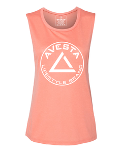 WOMEN'S ICON MUSCLE TEE - Peach