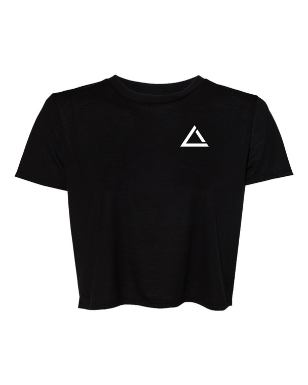 Signature Flowy Crop Tee - Black