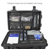 SiForce Rugged Carrying Case with Wheels Open with Lid Organizer and Packed with TX2