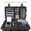 SiForce Rugged Carrying Case with Wheels Open with Lid Organizer and Packed with TD4
