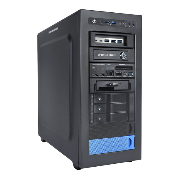 SiForce Mid Tower Workstation Angled Front View