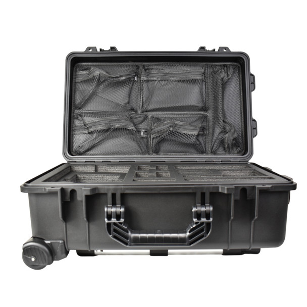 SiForce Rugged Carrying Case with Wheels (For TX1 or TD4) Open with Lid Organizer