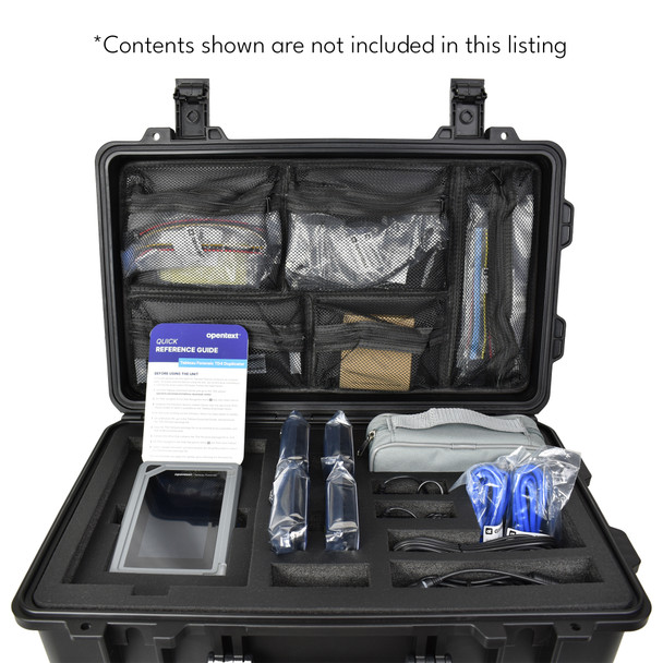 SiForce Rugged Carrying Case with Wheels Open with Lid Organizer and Packed with TD4