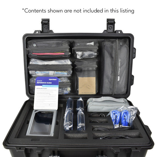 SiForce Rugged Carrying Case with Wheels Open with Lid Organizer and Packed with TD4