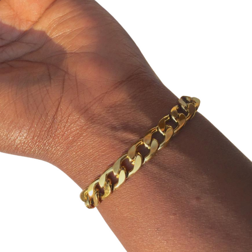 Gold cuban link bracelet