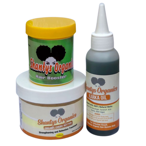 Butter kit with Hair Booster, Karka Oil and Creamy Chebe Butter.