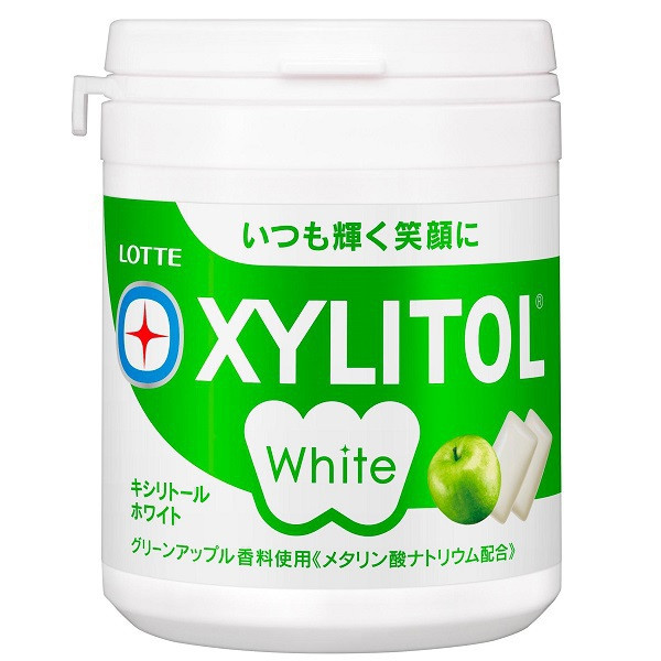 LOTTE Xylitol White Green Apple gum Bottle 143g