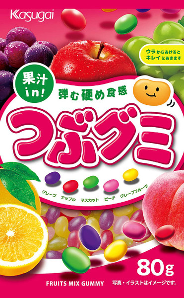 tsubu gummy small hard gummy Fruit mix 80 g